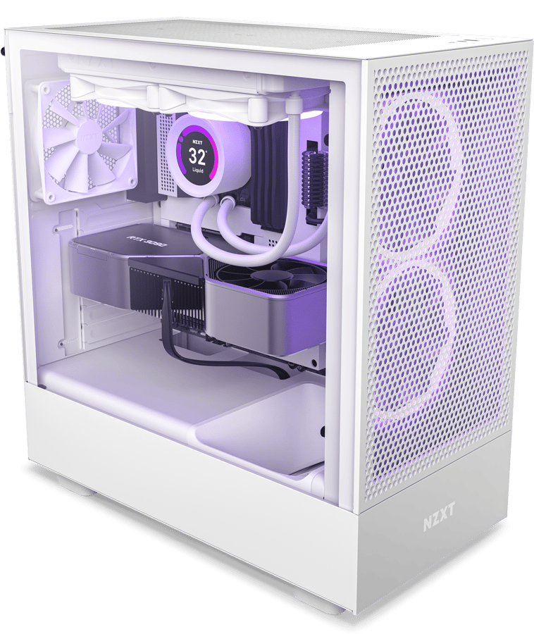 NZXT H5 Flow Mid Tower Case Light tempered glass, ATX - Vit