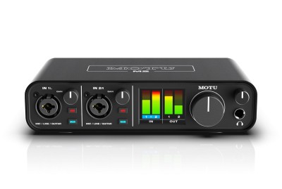 MOTU M2, 2-in/2-ut, XLR/6,3mm, USB-C/MIDI, ultralåg latency