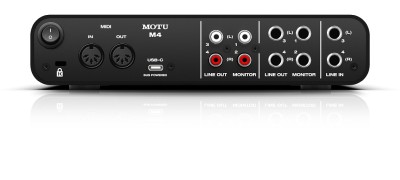 MOTU M4, 4-in/4-ut, XLR/6,3mm, USB-C/MIDI, ultralåg latency#3