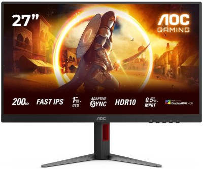 27" AOC Gaming 27G4HA, Fast IPS 1920x1080, 1 ms, 200Hz, höjdjusterbar, pivot, 2xHDMI/DP, högtalare