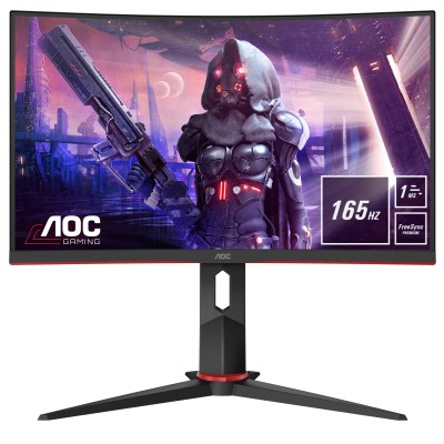 23.8" AOC C24G2U/BK, Curved VA 1920x1080, 1 ms, 165Hz FreeSync, höjdjusterbar, VGA/2xHDMI/DP, högtalare, USB-hubb