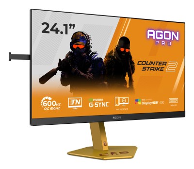 24.1" AOC PRO CS24A, TN eSports 1920x1080, 0.5 ms, 610Hz G-Sync, HDR400, höjdjusterbar, pivot, 2xHDMI/DP, USB 3.2-hubb, RGB Light FX#2