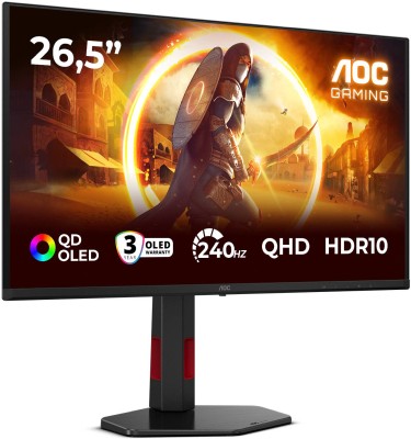 26.5" AOC Q27G4ZDR, QD OLED 2560x1440, 0.03 ms, 240Hz AdaptiveSync, höjdjusterbar, pivot, 2xHDMI/DP, USB 3.2-hubb#1