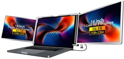 2x14" Extralink Smart Life S500, Full HD IPS 1920x1200, USB-C/MiniHDMI, högtalare#1