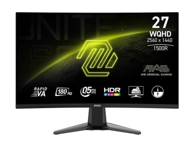 27" MSI MAG 27CQ6F, Curved VA 2560x1440, 0.5 ms, 180Hz FreeSync, 1500R, 2xHDMI/DP#1