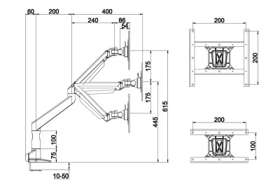 Bordsfäste Multibrackets M VESA Gas Lift XL Single, max 10kg - Silver#12