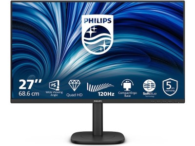 27" Philips 27B2N3500J, IPS 2560x1440, 4 ms, 120Hz, höjdjusterbar, pivot, 2xHDMI/DP, högtalare, USB 3.2-hubb, 5 års garanti#1
