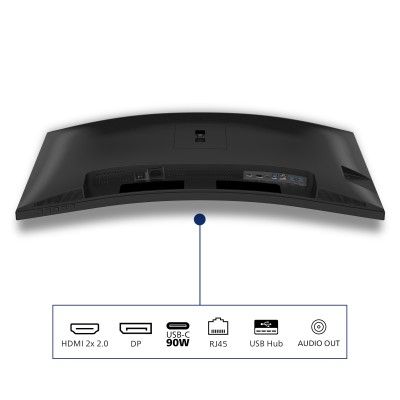 34" Philips 34B2U3600C/00, Curved VA 3440x1440, 4 ms, 120 Hz, 1500R, höjdjusterbar, HDMI/DP/USB-C 90W, LAN, högtalare, USB 3.2-hubb, 5 års garanti#4