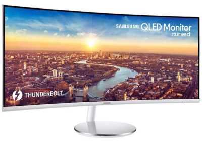 34" Samsung C34J791, Curved VA 3440x1440, 4 ms, 100Hz, 1500R, höjdjusterbar, HDMI/DP/USB-C 85W/Thunderbolt3, USB 3.0-hubb