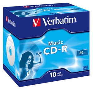 CD-R media Verbatim Music 80 min, Blue/AZO, 10-pack