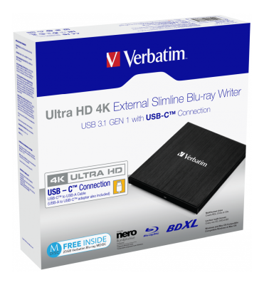 Blu-Ray/DVD±R/RW Verbatim Slim, extern USB 3.1/USB-C#3