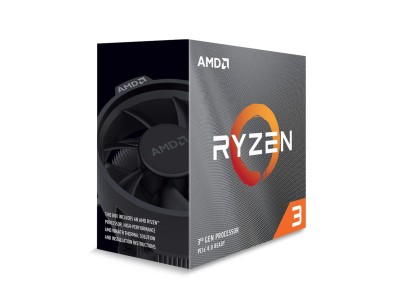 AMD Ryzen 3 3100 4-Core 8-Thread (65W), 3,6/3,9 GHz, 18 MB cache, Socket AM4, boxad med Wraith Stealth-kylare