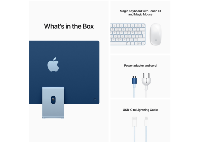 Apple iMac 24" med Retina 4.5K-skärm, Apple M1 8-Core CPU 8-Core GPU, 8 GB, 512 GB SSD - Blå#4