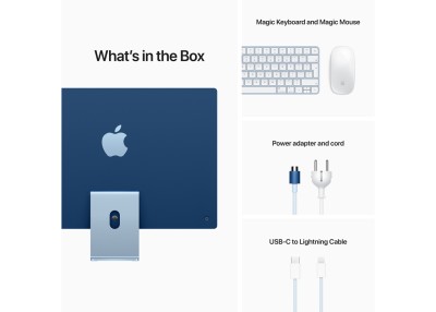 Apple iMac 24" med Retina 4.5K-skärm, Apple M1 8-Core CPU 8-Core GPU, 16 GB, 1 TB SSD, Gigabit Ethernet, Magic Keyboard med Touch ID och numerisk del - Blå#4