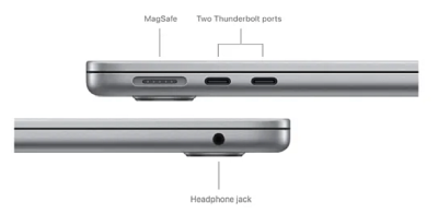 Apple MacBook Air 15.3 tum, Apple M3 8-core CPU 10-core GPU, 24 GB, 512 GB SSD - Rymdgrå#4
