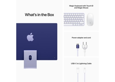 Apple iMac 24" med Retina 4.5K-skärm, Apple M1 8-Core CPU 8-Core GPU, 16 GB, 2 TB SSD, Gigabit Ethernet, Magic Keyboard med Touch ID och numerisk del - Lila#3