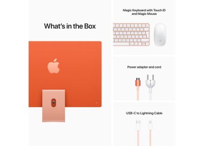 Apple iMac 24" med Retina 4.5K-skärm, Apple M1 8-Core CPU 8-Core GPU, 8 GB, 256 GB SSD - Orange#2