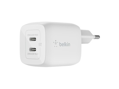 AC-adapter Belkin Boost Charge Pro 45W, Dual USB-C GaN Wall Charger med PPS