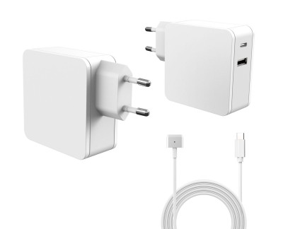 CoreParts Power Adapter for MacBook 60W, USB-C/Magsafe 2 med USB-A 12W