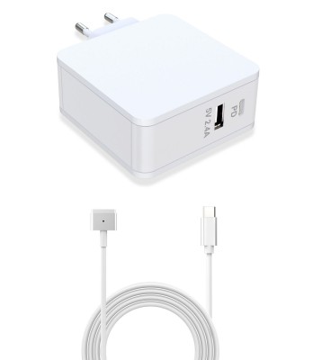 CoreParts Power Adapter for MacBook 90W, USB-C/Magsafe 2 med USB-A 12W