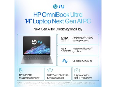 HP OmniBook Ultra 14-fd0021no, 14" 2.2K IPS touch, AMD Ryzen AI 9 365, 16 GB, 512 GB SSD PCIe, WiFi 7, bakbelyst tangentbord, Win11#5