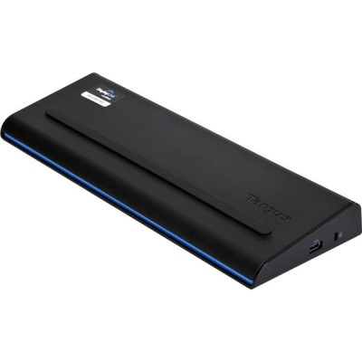 USB 3.0 dockningsstation Targus Dual Video, DVI/ljud/GigaLAN/USB 3.0, inkl. strömadapter - Svart