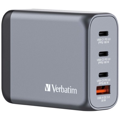 AC-adapter Verbatim GaN Charger 100W, 3xUSB-C / 1xUSB-A#1