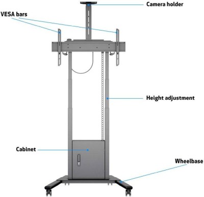 Golvstativ Multibrackets M Motorized Floorstand 42"-100", med skåp och kamerahylla#3