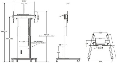 Golvstativ Multibrackets M Motorized Floorstand 42"-100", med skåp och kamerahylla#9