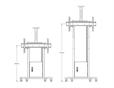 Golvstativ Multibrackets M Motorized Floorstand 42"-100", med skåp och kamerahylla#10