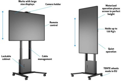 Golvstativ Multibrackets M Motorized Floorstand 42"-100", med skåp och kamerahylla#11