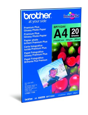 Brother BP71 Glossy Paper, A4, 20 ark, 260 g/m2