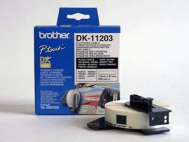 Brother DK-11203, etikett 17x87mm, 300 st, svart på vit, termiskt papper