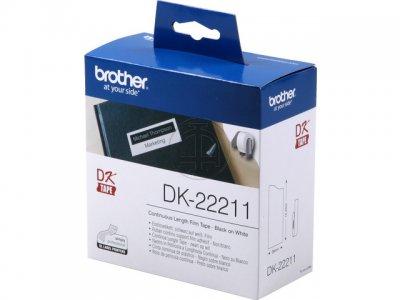 Brother DK-22211 Continuous Length Tape, rulle 2,9cm x 15,2m, Vit