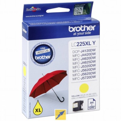 Brother LC225XLY, Gul, 1200 sidor