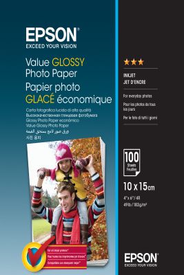 Epson Value Glossy Photo Paper, 10x15 cm, 183g/m2, 100 ark