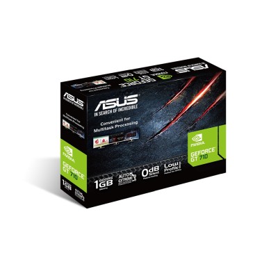Asus GeForce GT710 BRK 1 GB GDDR5, VGA/DVI/HDMI, fläktlöst, med Low Profile bracket