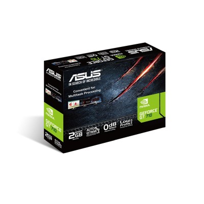 Asus GeForce GT710 BRK 2 GB GDDR5, VGA/DVI/HDMI, fläktlöst, med Low Profile bracket