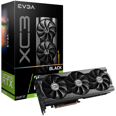 EVGA GeForce RTX 3070 XC3 Black Gaming (LHR) 8 GB GDDR6, HDMI/3xDP