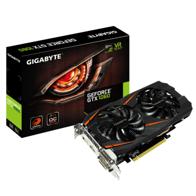 Gigabyte GeForce GTX 1060 WindForce OC 6 GB GDDR5, 2xDVI/HDMI/DP