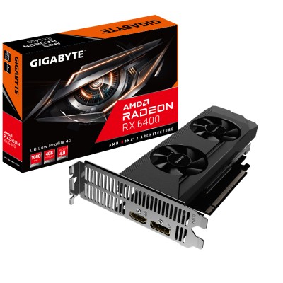 Gigabyte Radeon RX 6400 D6 4 GB GDDR6, HDMI/DP, Low Profile