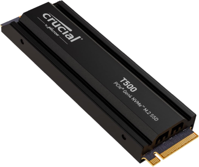 1 TB Crucial T500 SSD, M.2 2280 NVMe PCIe 4.0, Heatsink