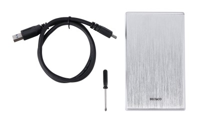 Externt kabinett 2.5" SATA till USB 3.0, Deltaco, aluminium - Silver#3