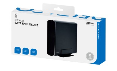 Externt kabinett 3.5" SATA till USB 3.2, Deltaco, aluminium, inkl. strömadapter#4