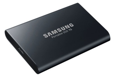 1 TB Samsung Portable SSD T5, USB-C 3.1, inkl. adapter för Typ A - Svart