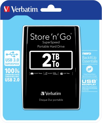 2 TB Verbatim Store'n'Go, 2.5", USB 3.0 - Svart#2