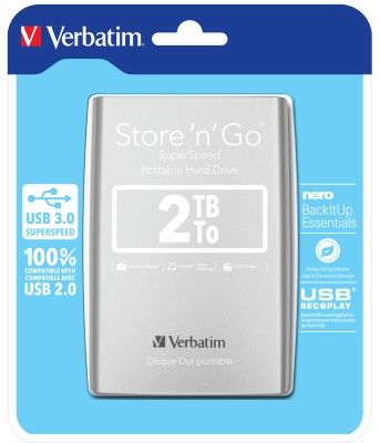 2 TB Verbatim Store'n'Go, 2.5", USB 3.0 - Silver#2