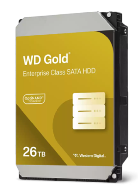 26 TB WD Gold Enterprise, 7200 rpm, 512 MB cache SATA3