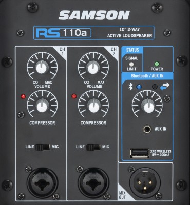 Samson RS110A, 10", 170W RMS, 2-vägs aktiv högtalare, Bluetooth#4