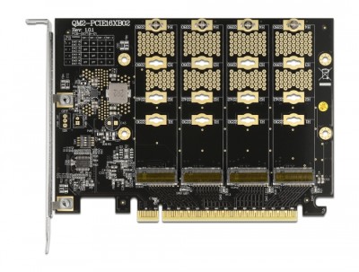 Kontrollerkort DeLOCK PCI Express x16 Card to 4 x internal NVMe M.2 Key M - Bifurcation#3